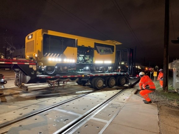 On-railing at a level crossing